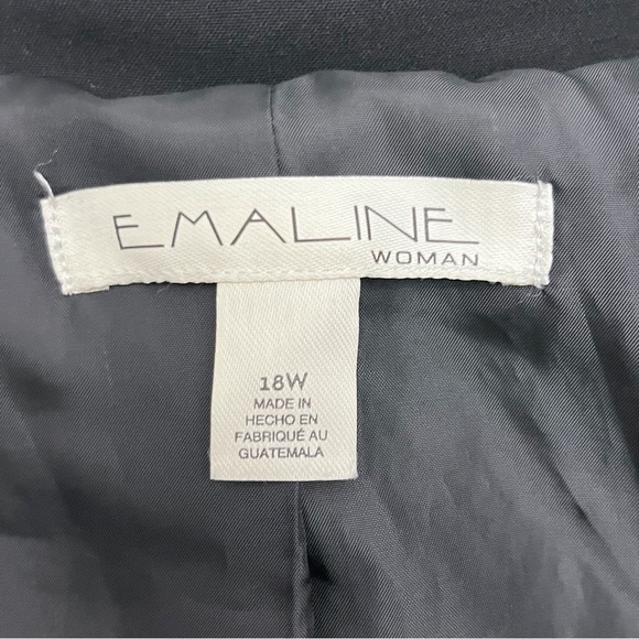 Emaline Woman Black Single Button Lapel Tapered Waist Blazer Women’s Size 18 - Picture 11 of 12